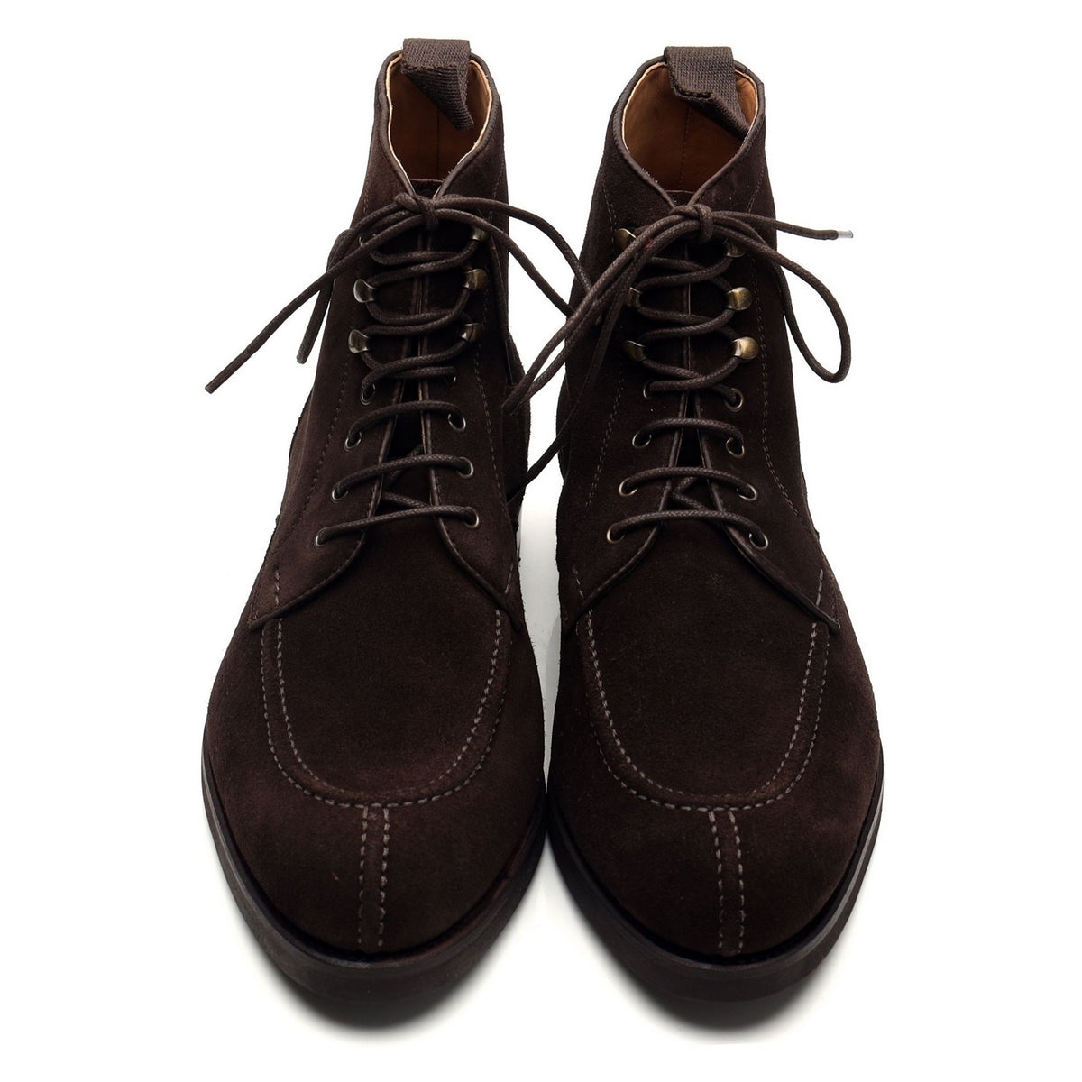 &#39;80488&#39; Dark Brown Suede Split Toe Boots UK 7 - 10.5