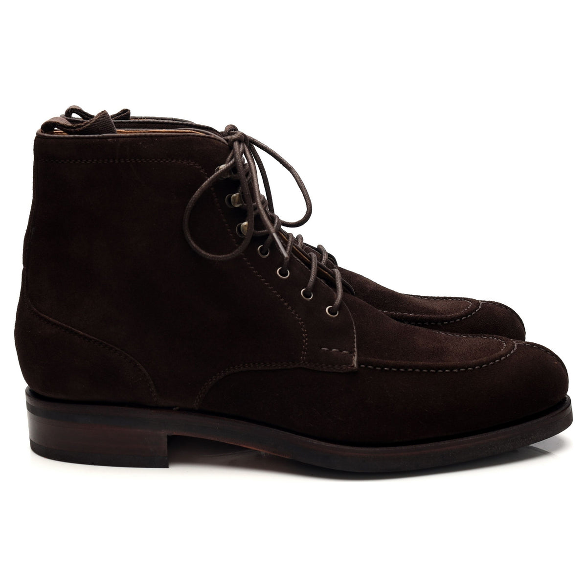 &#39;80488&#39; Dark Brown Suede Split Toe Boots UK 7 - 10.5
