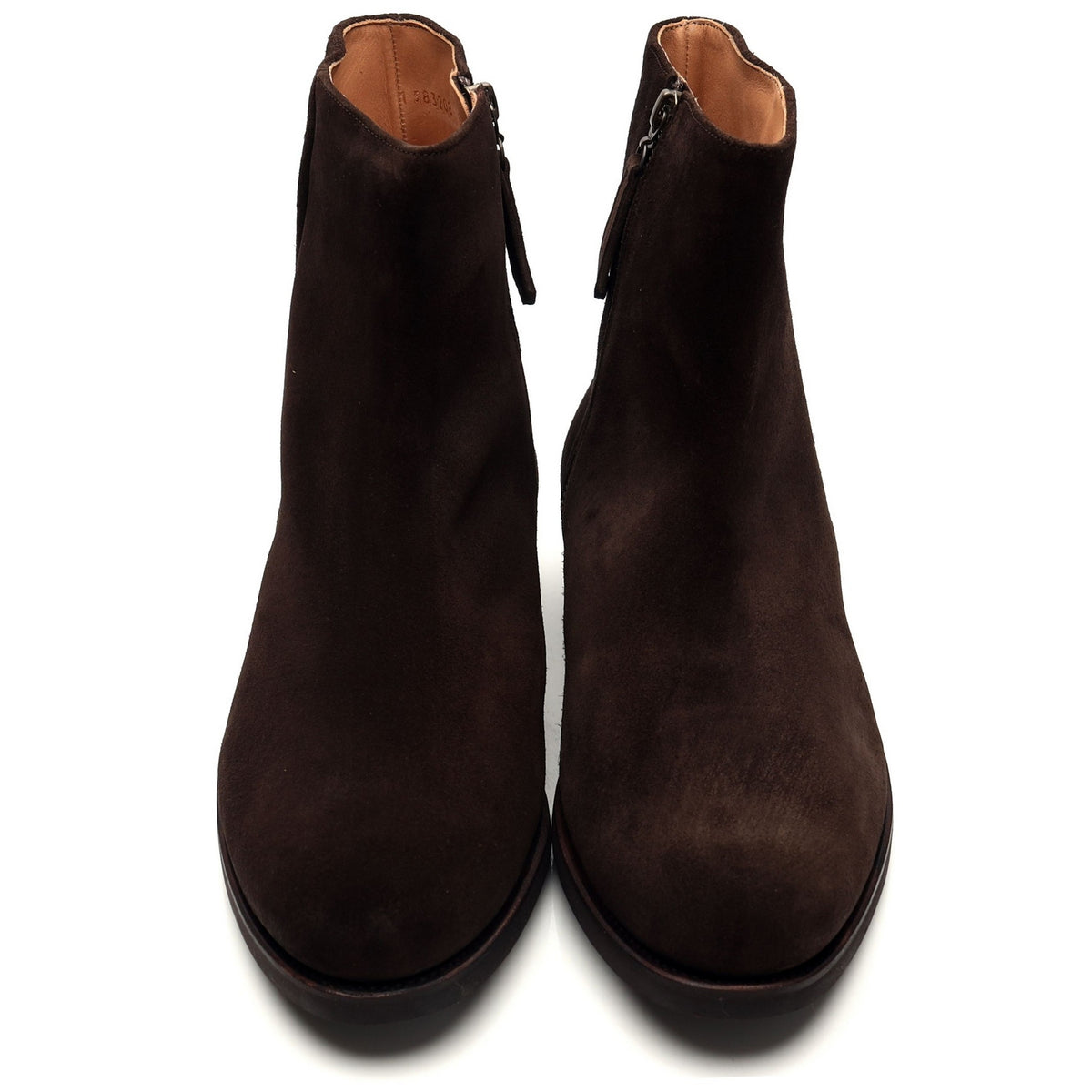 &#39;80695&#39; Dark Brown Suede Zip Up Boots UK 8 - 12