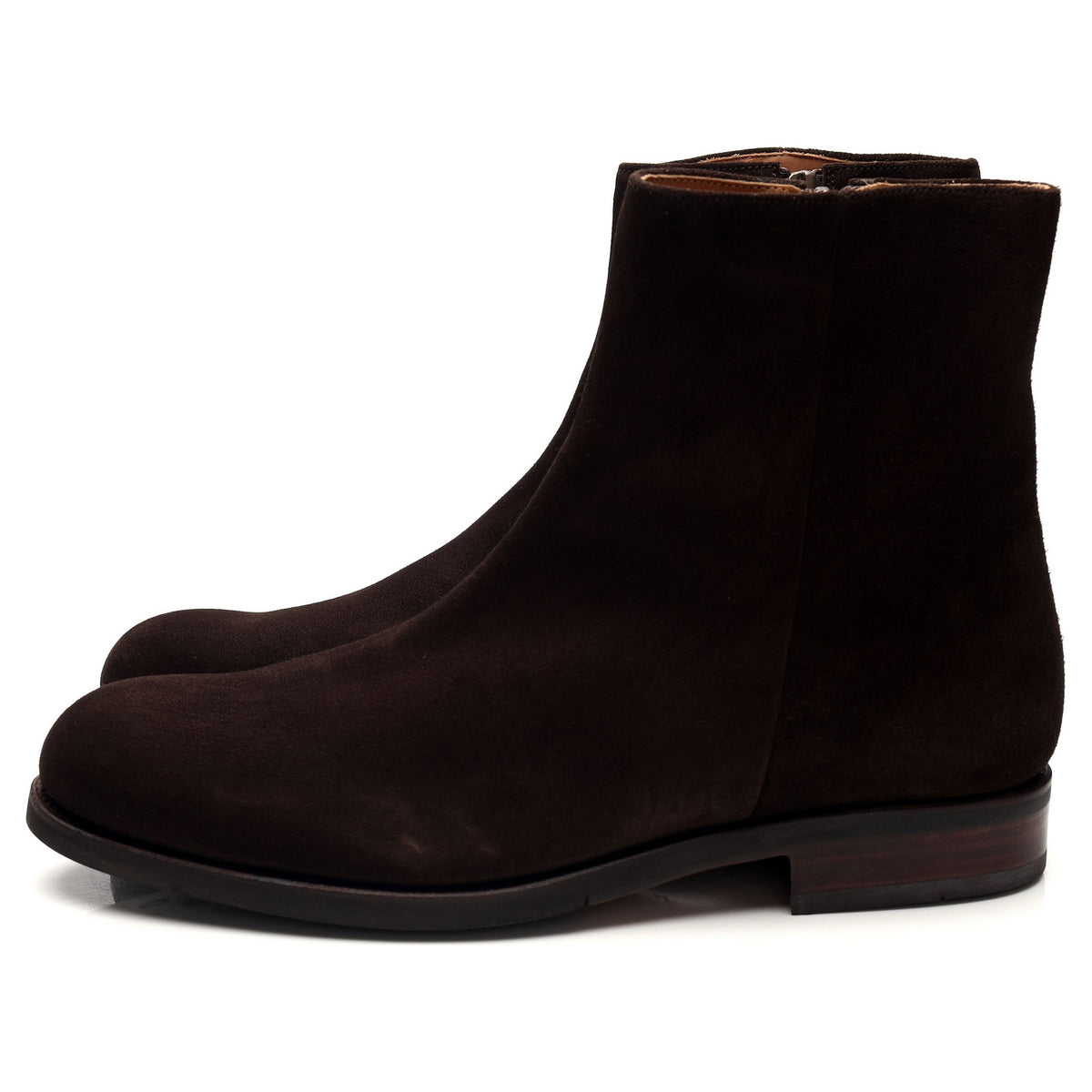 &#39;80695&#39; Dark Brown Suede Zip Up Boots UK 8 - 12