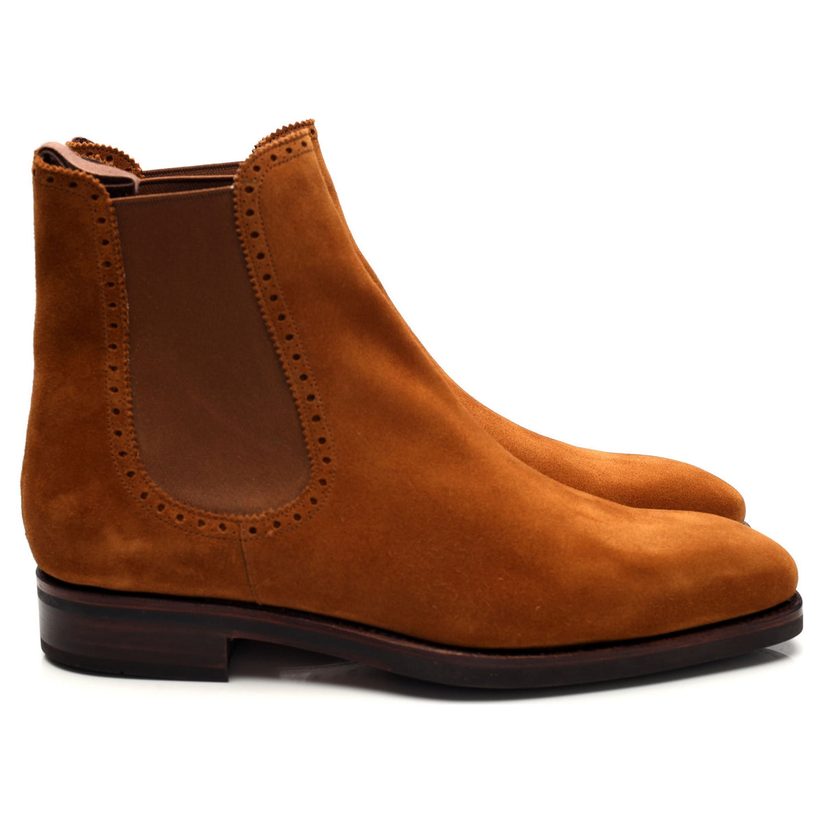 &#39;80409&#39; Tan Brown Suede Chelsea Boots UK 7 - 8.5