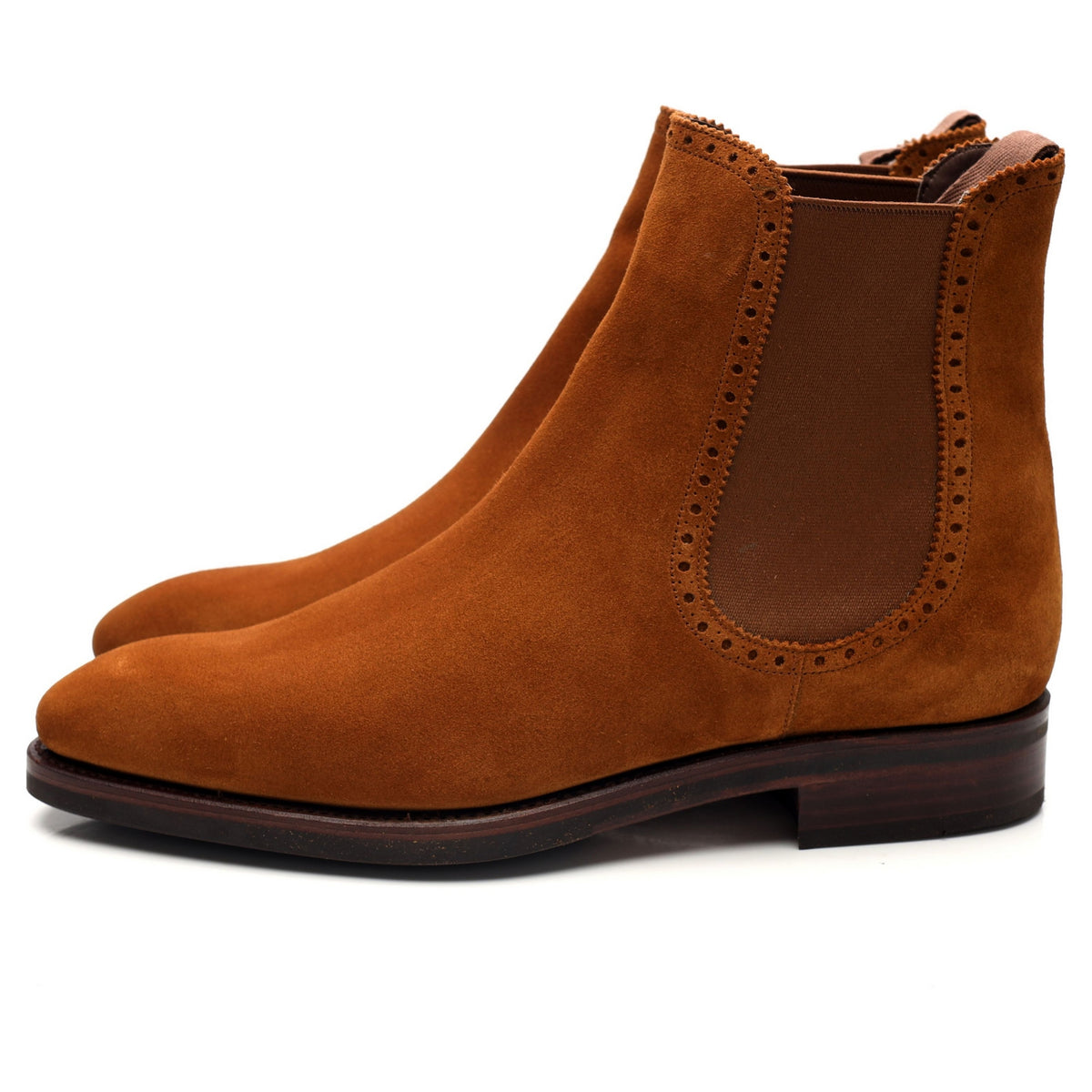 &#39;80409&#39; Tan Brown Suede Chelsea Boots UK 7 - 8.5