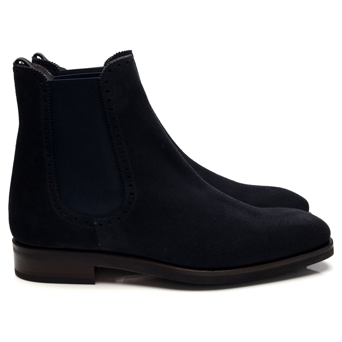 &#39;80409&#39; Navy Blue Suede Chelsea Boots UK 7 - 10.5