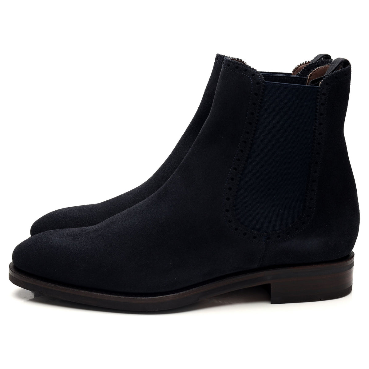 &#39;80409&#39; Navy Blue Suede Chelsea Boots UK 7 - 10.5