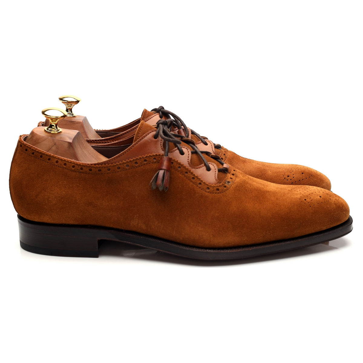 &#39;80516&#39; Tan Brown Suede Ghillie Brogues UK 10