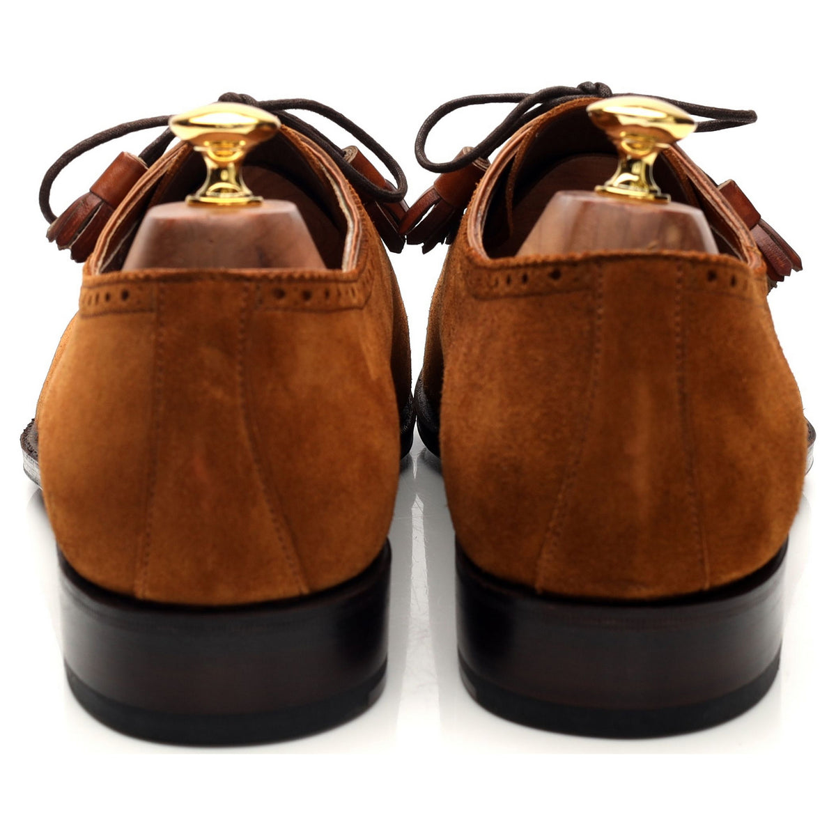 &#39;80516&#39; Tan Brown Suede Ghillie Brogues UK 10