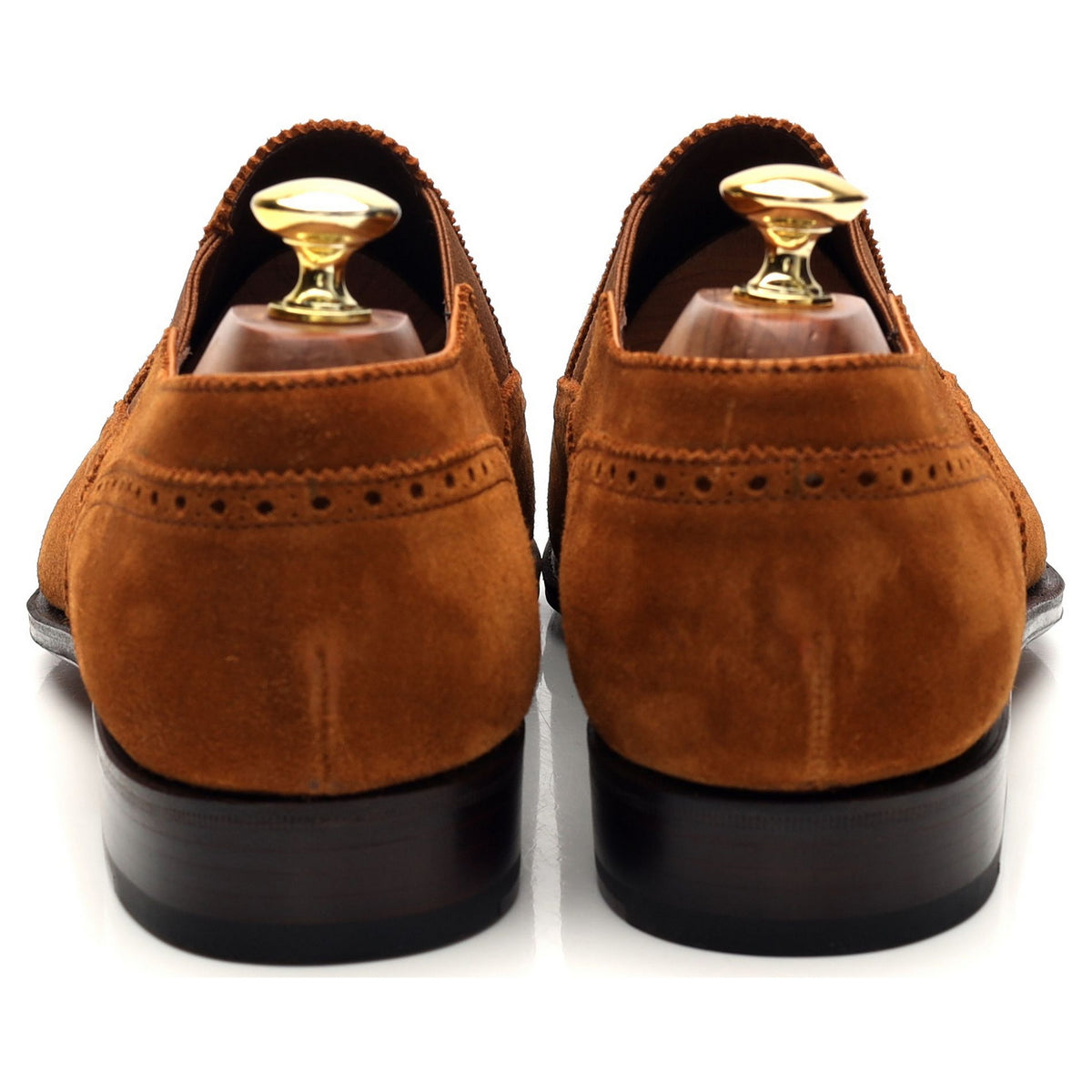 &#39;80427&#39; Tan Brown Suede Slip On Brogues UK 8 - 8.5