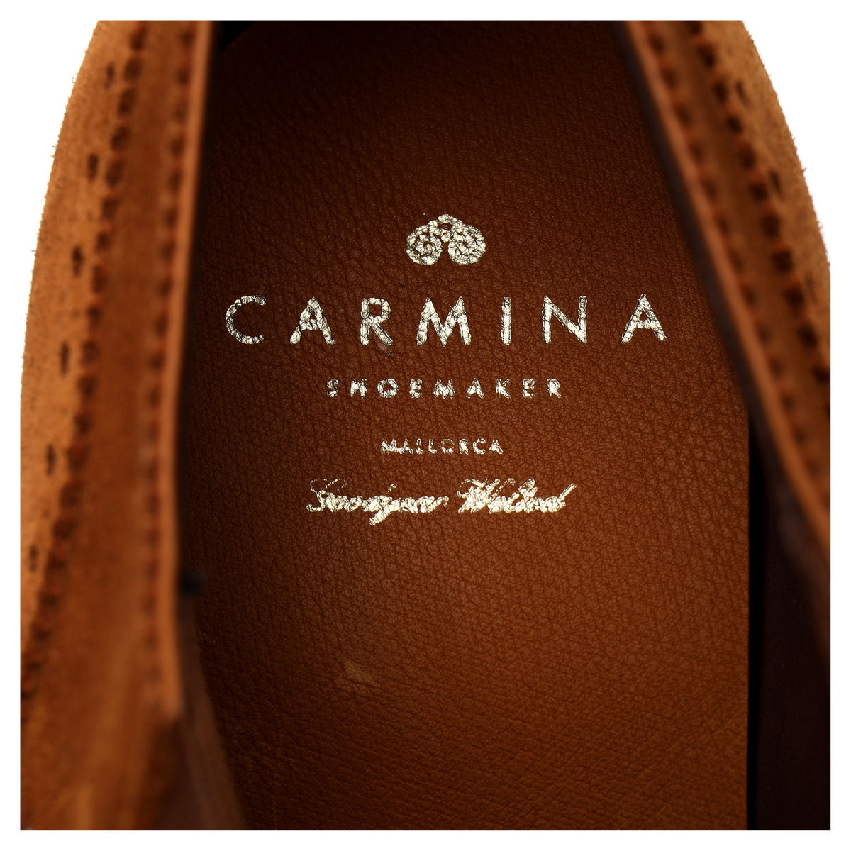 &#39;80427&#39; Tan Brown Suede Slip On Brogues UK 8 - 8.5