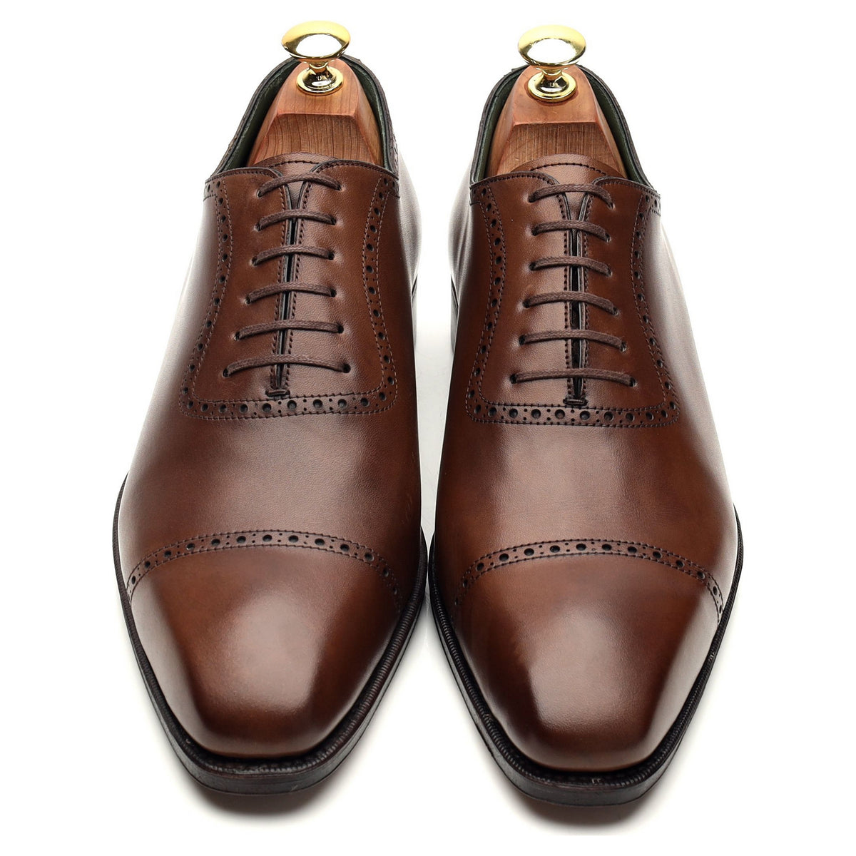 &#39;80512&#39; Brown Leather Oxford Brogues UK 8.5