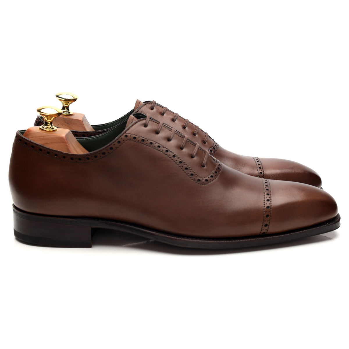 &#39;80512&#39; Brown Leather Oxford Brogues UK 8.5