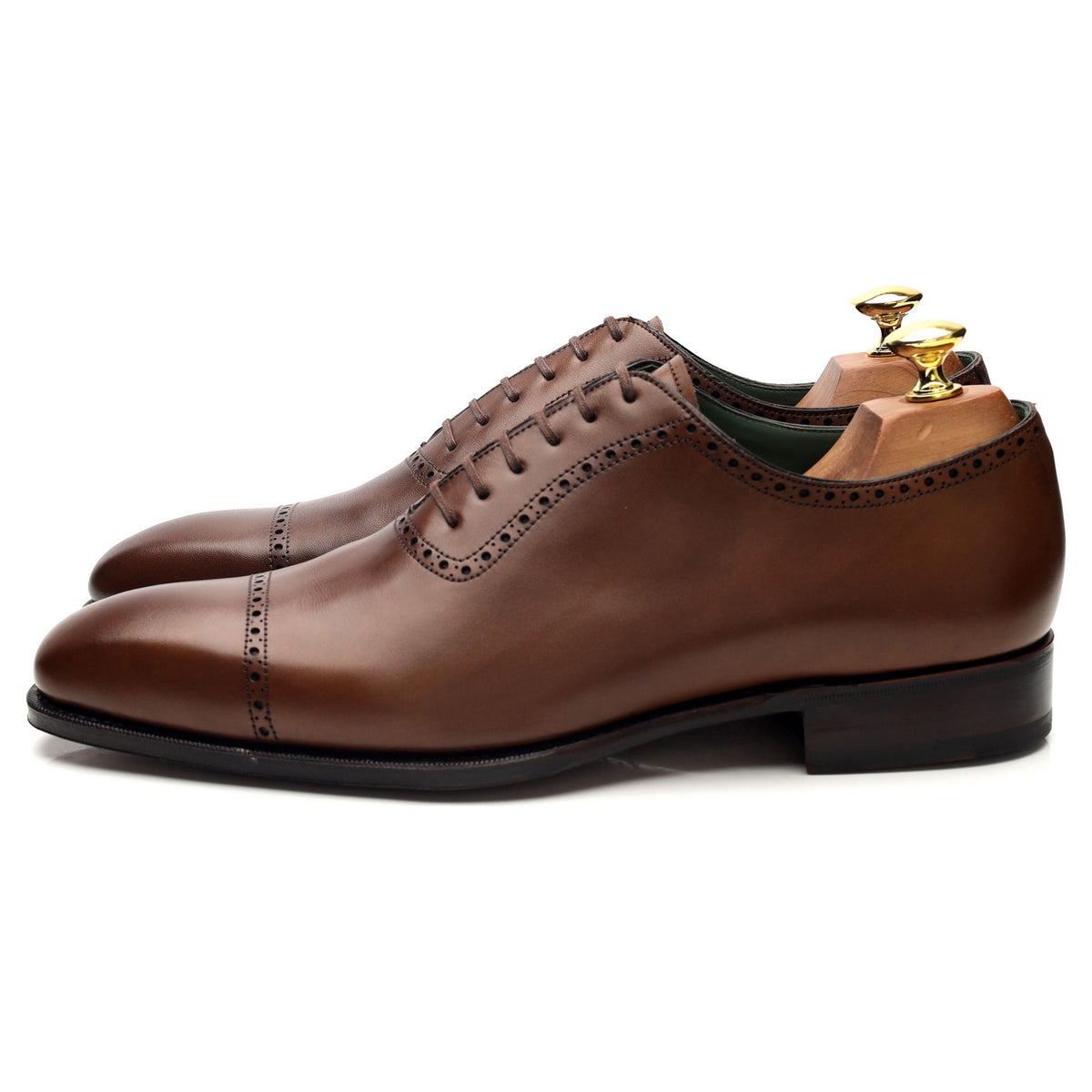 &#39;80512&#39; Brown Leather Oxford Brogues UK 8.5