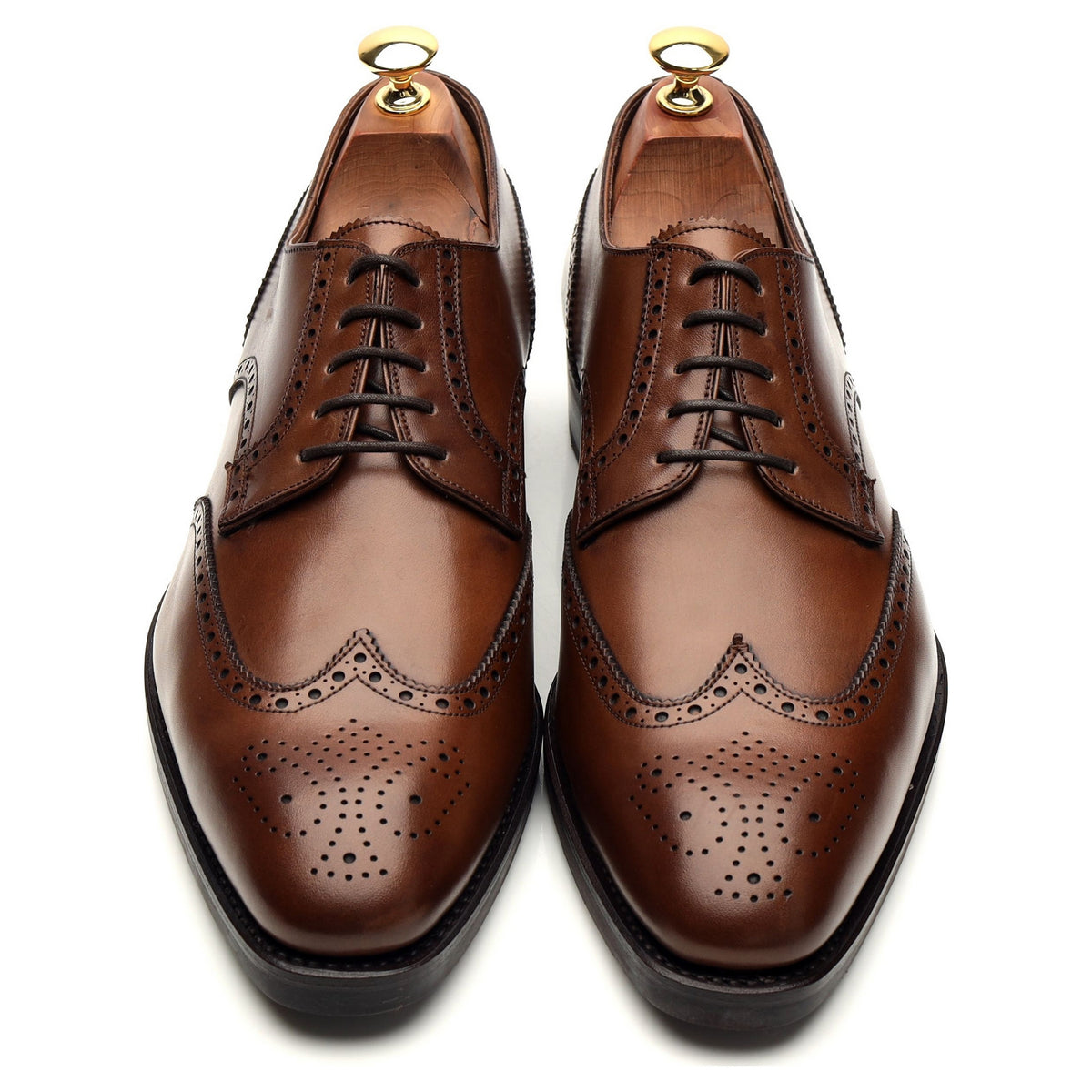 &#39;80254&#39; Brown Leather Derby Brogues UK 8.5 - 9.5