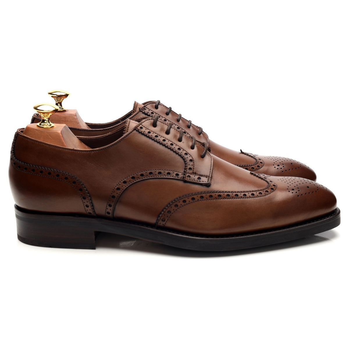 &#39;80254&#39; Brown Leather Derby Brogues UK 8.5 - 9.5