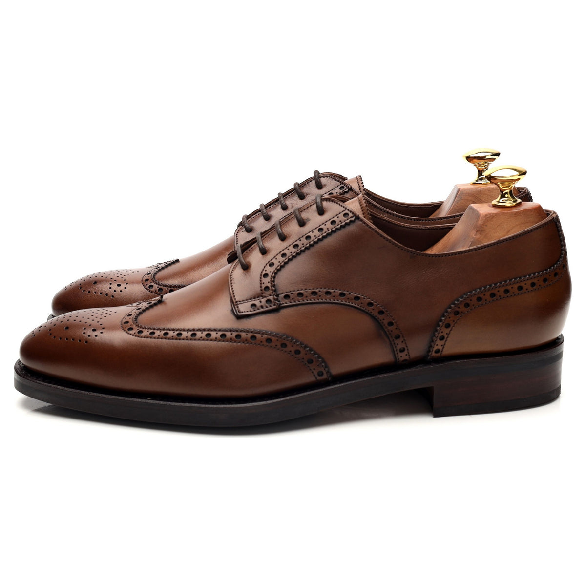 &#39;80254&#39; Brown Leather Derby Brogues UK 8.5 - 9.5