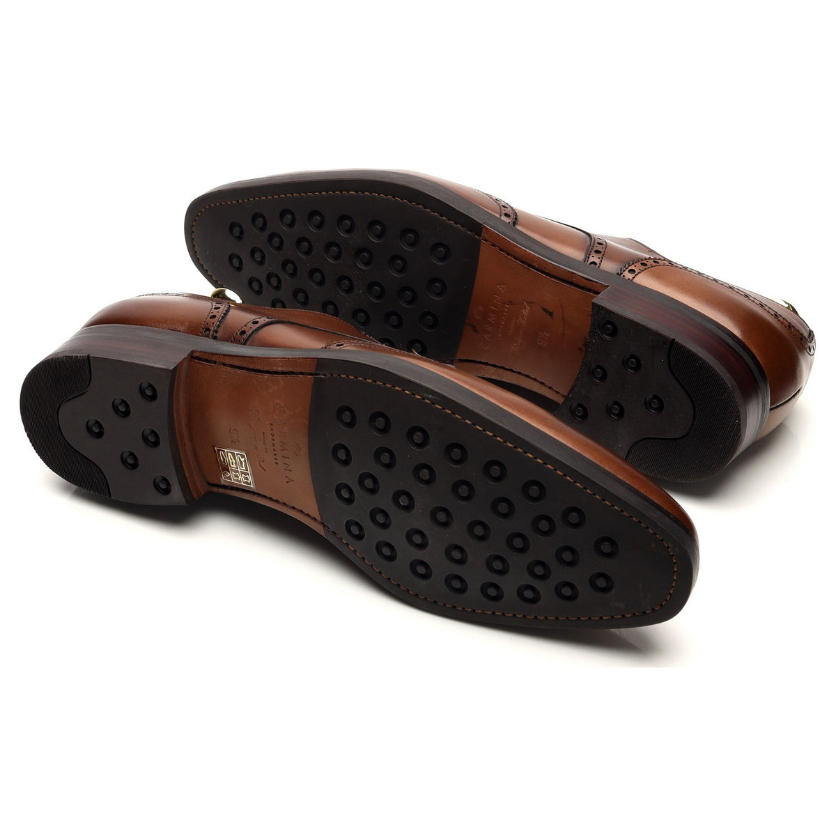 &#39;80254&#39; Brown Leather Derby Brogues UK 8.5 - 9.5