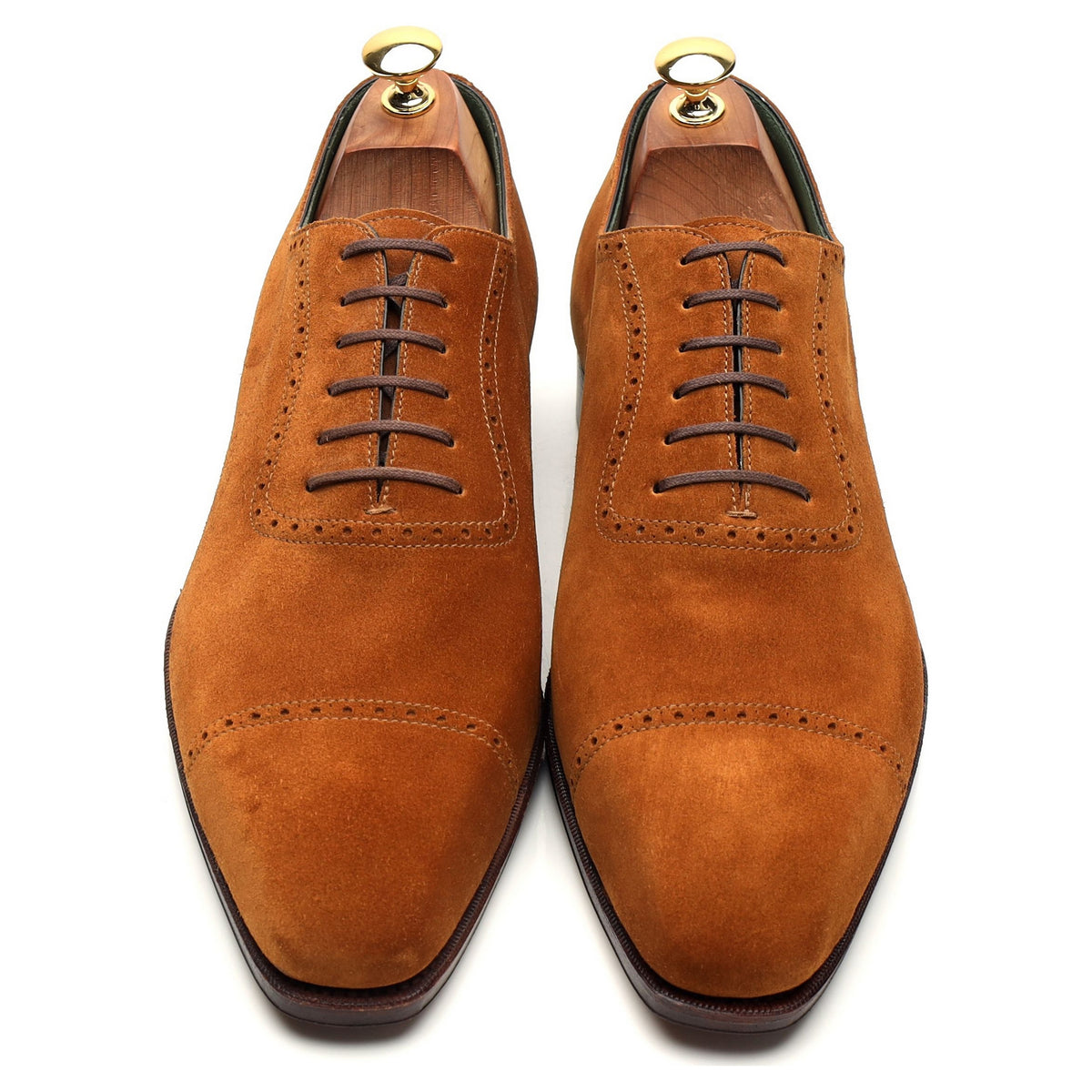 &#39;80512&#39; Tan Brown Suede Oxford Brogues UK 10