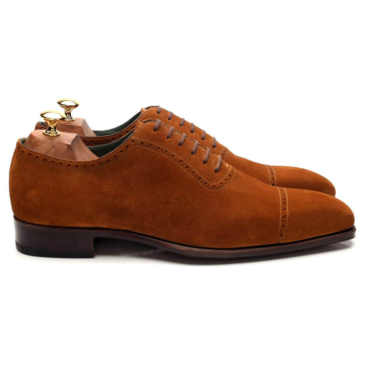 &#39;80512&#39; Tan Brown Suede Oxford Brogues UK 10