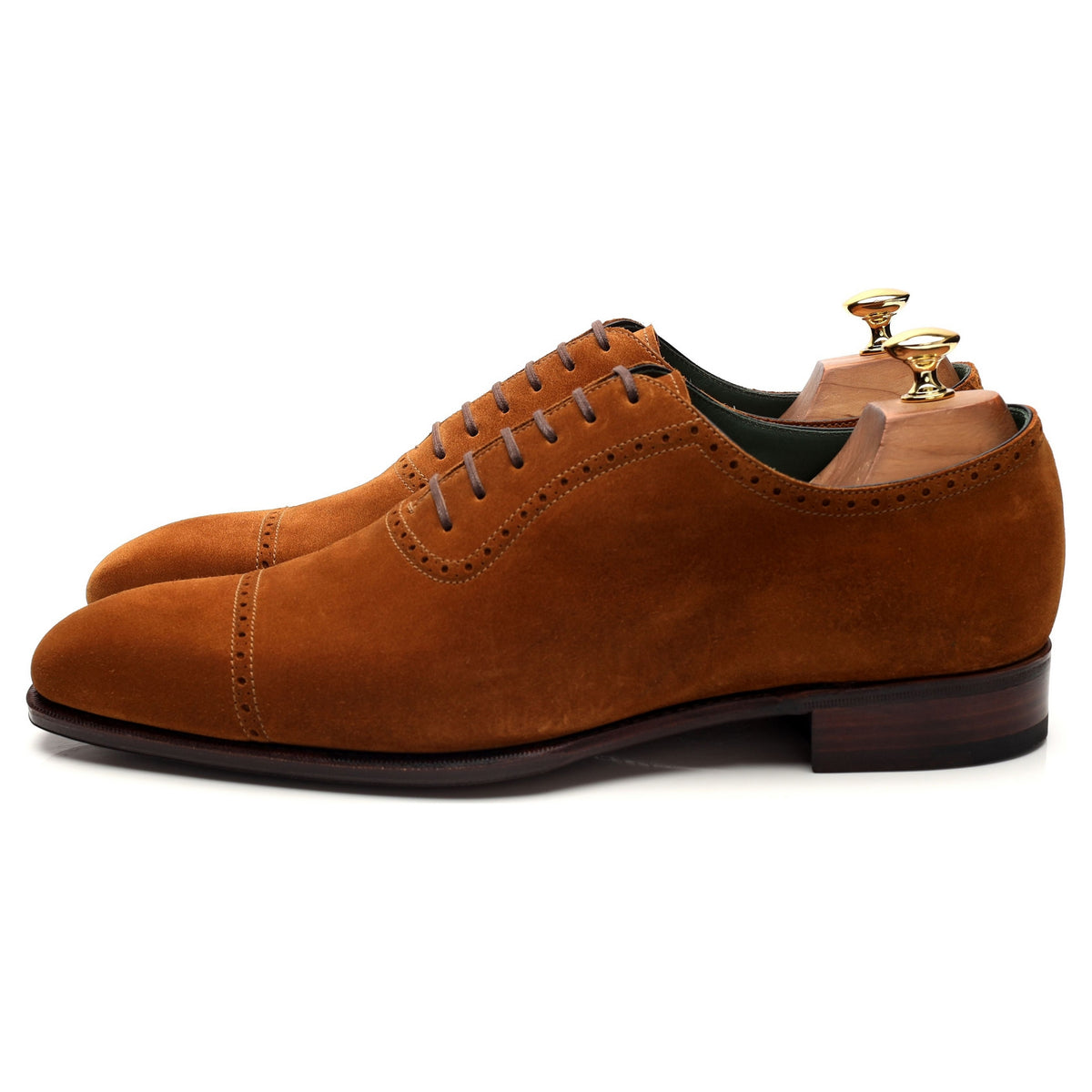 &#39;80512&#39; Tan Brown Suede Oxford Brogues UK 10