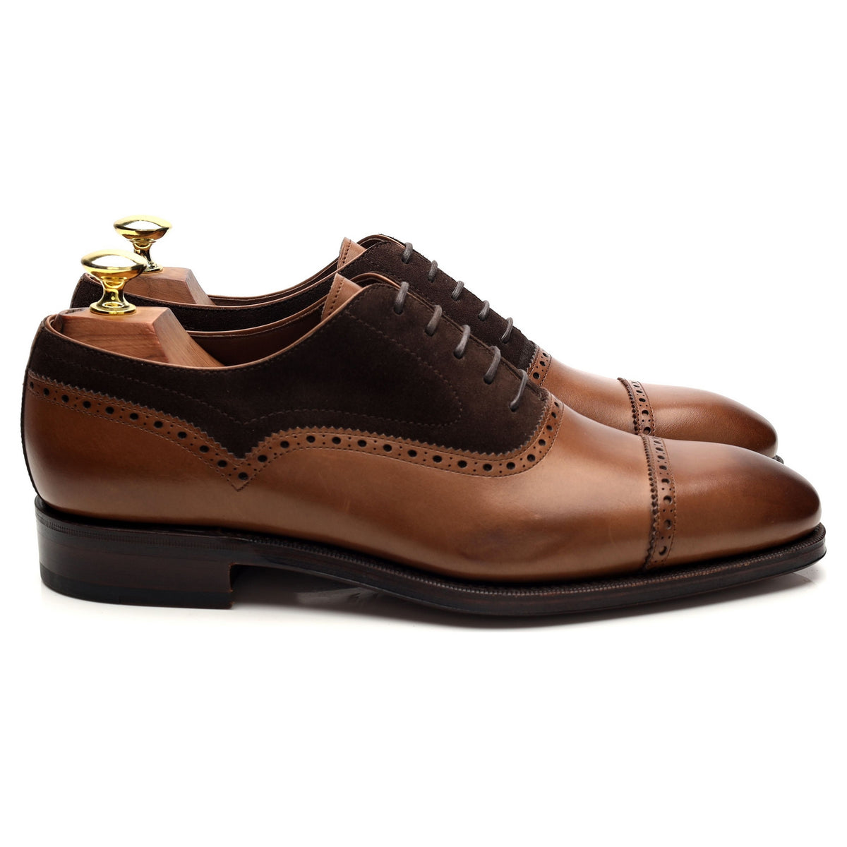 &#39;80460&#39; Brown Leather / Suede Oxford Brogues UK 7 - 12