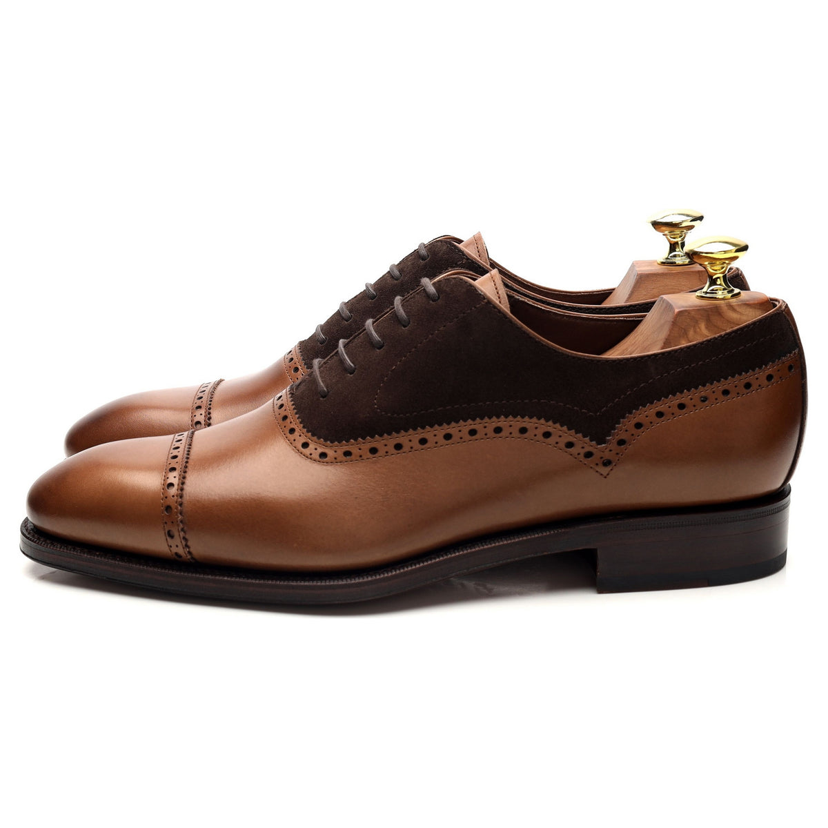 &#39;80460&#39; Brown Leather / Suede Oxford Brogues UK 7 - 12