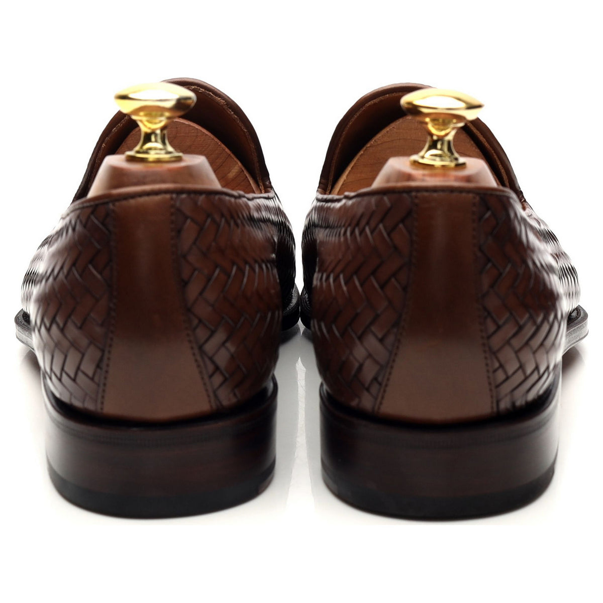 &#39;80301&#39; Brown Braided Leather Loafers UK 7.5 - 12