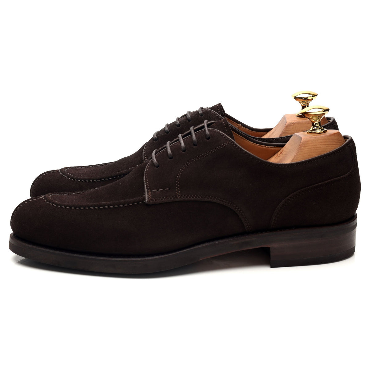 &#39;80414&#39; Dark Brown Suede Split Toe Derby UK 7 - 12