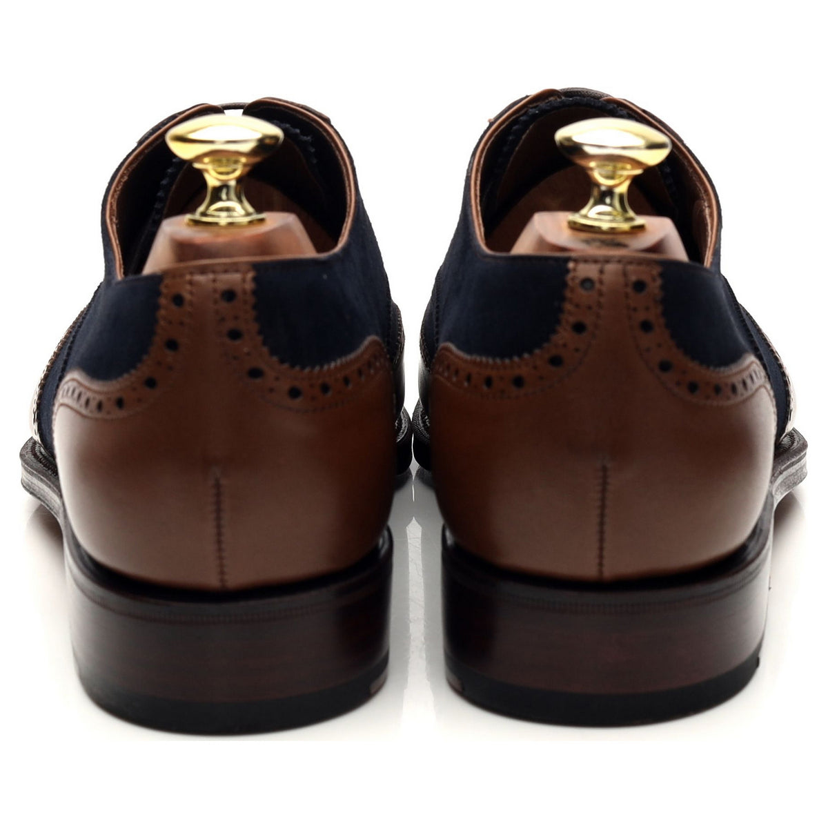 &#39;922&#39; Brown Leather Navy Blue Suede Oxford Brogues UK 7 - 10
