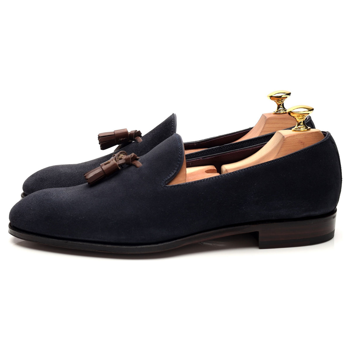 &#39;80287&#39; Navy Blue Suede Tassel Loafers UK 7 - 12