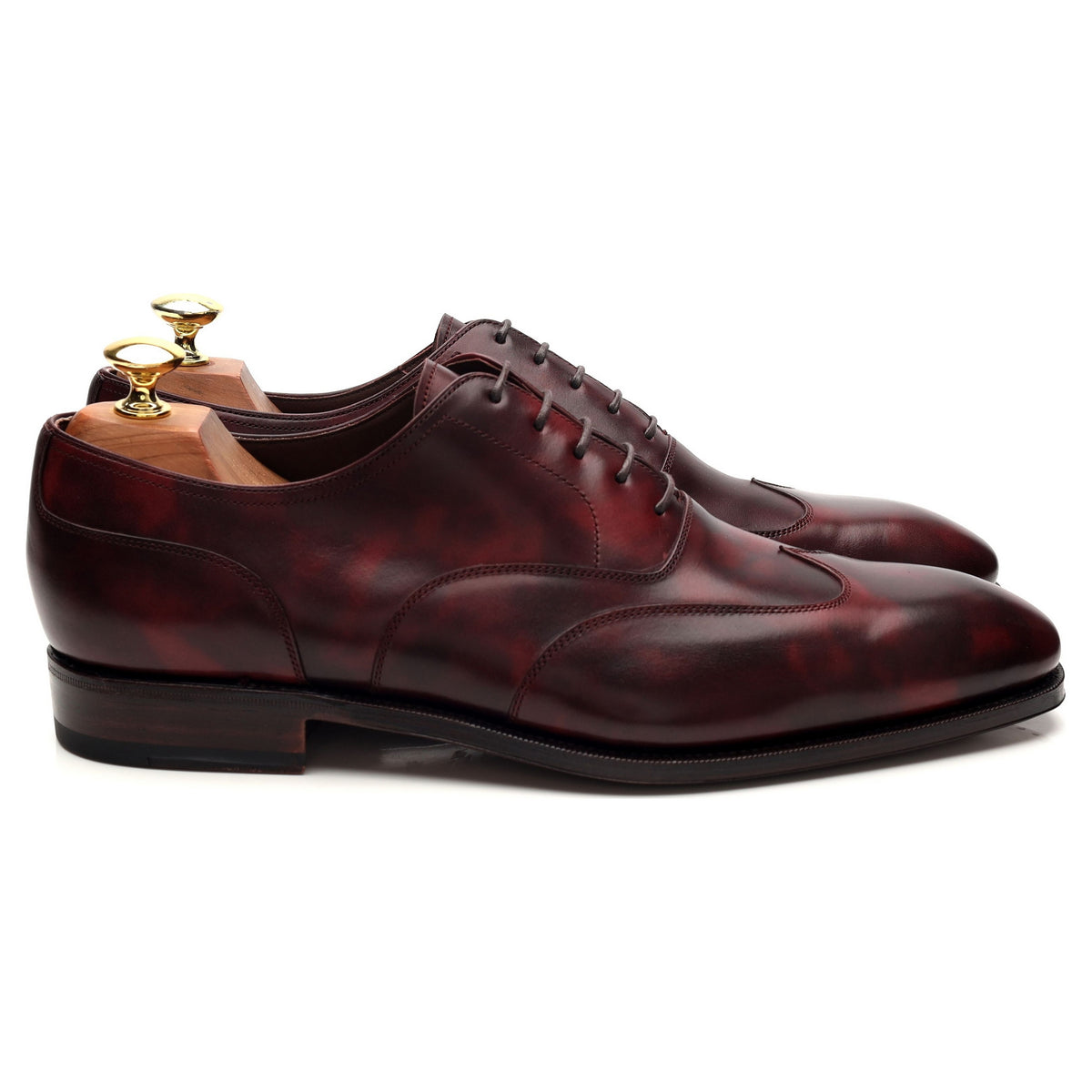 &#39;10089&#39; Burgundy Museum Leather Austerity Brogues UK 7 - 12