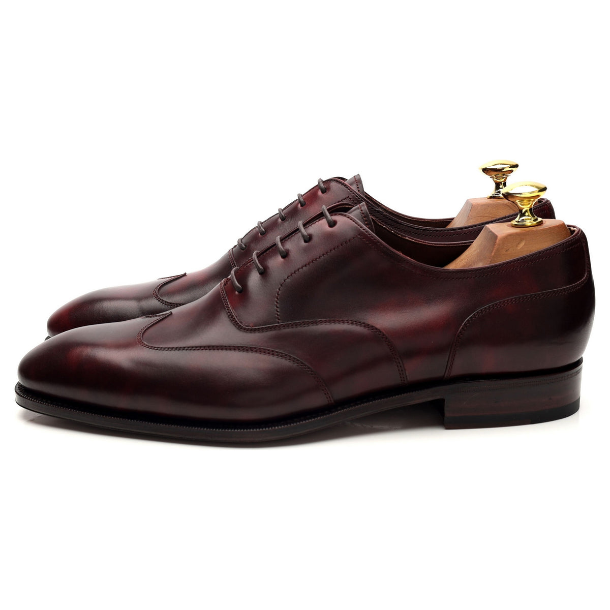 &#39;10089&#39; Burgundy Museum Leather Austerity Brogues UK 7 - 12