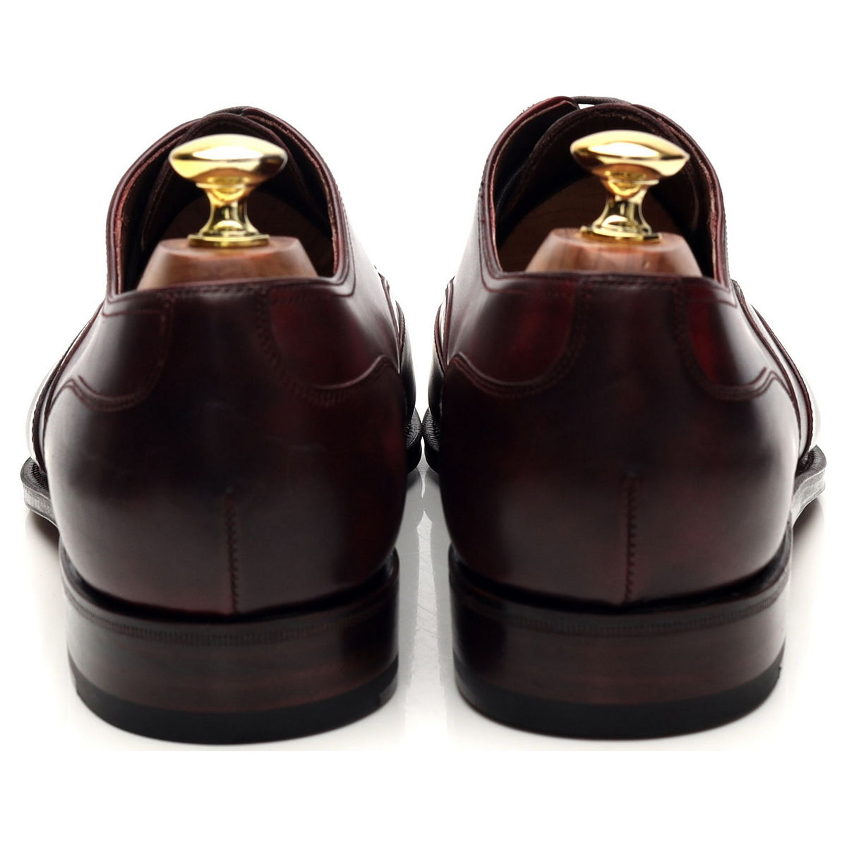 &#39;10089&#39; Burgundy Museum Leather Austerity Brogues UK 7 - 12
