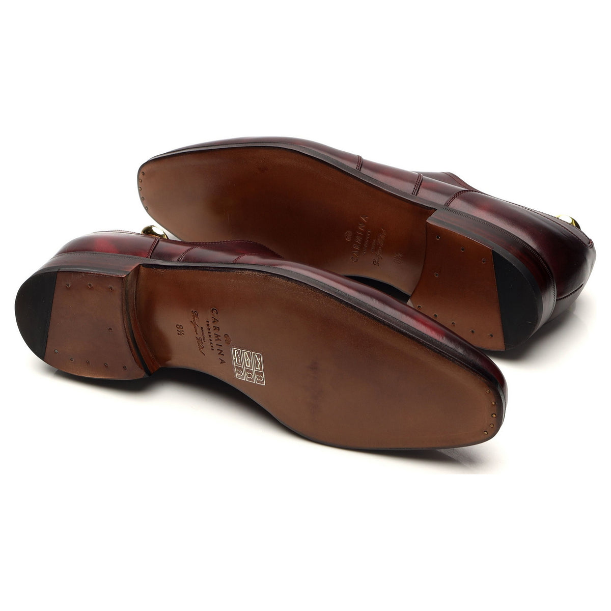 &#39;10089&#39; Burgundy Museum Leather Austerity Brogues UK 7 - 12