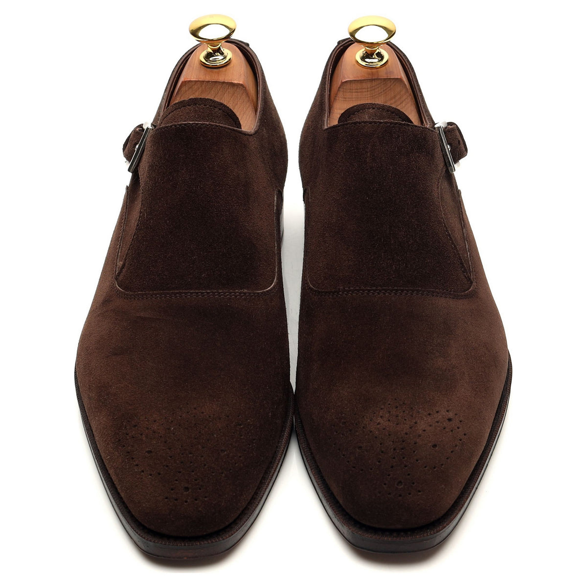 &#39;80425&#39; Dark Brown Suede Monk Strap UK 7 - 12
