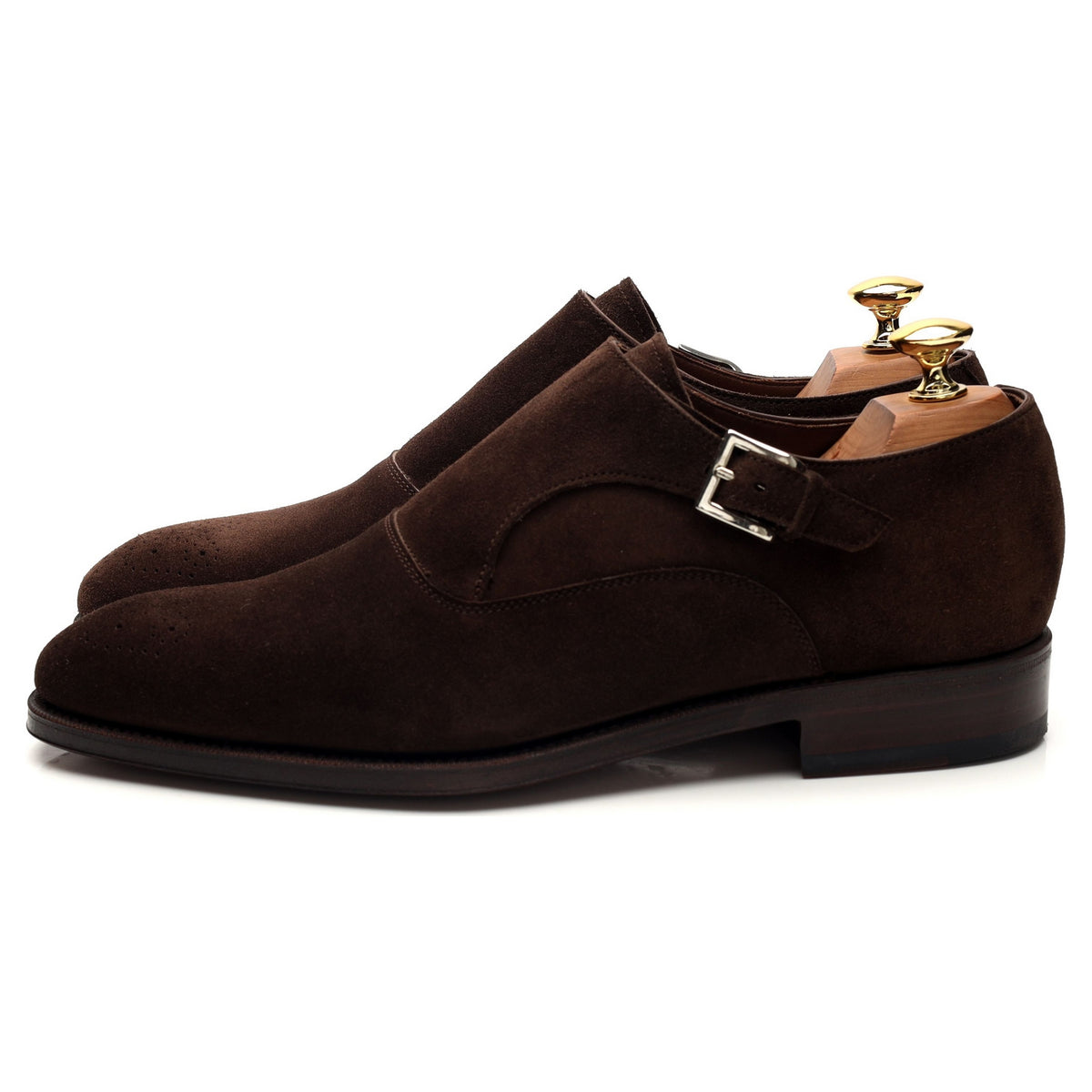 &#39;80425&#39; Dark Brown Suede Monk Strap UK 7 - 12