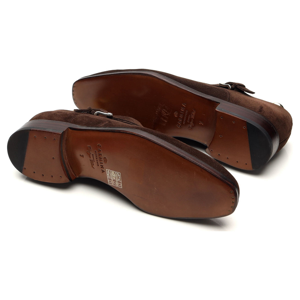 &#39;80425&#39; Dark Brown Suede Monk Strap UK 7 - 12
