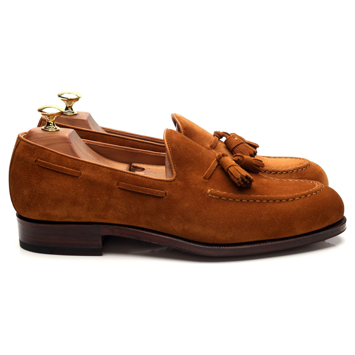 &#39;80367&#39; Snuff Brown Suede Tassel Loafers UK 7 - 11