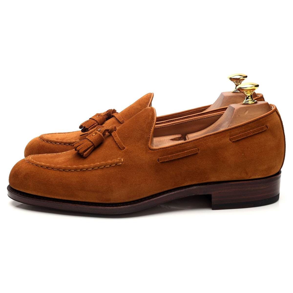 &#39;80367&#39; Snuff Brown Suede Tassel Loafers UK 7 - 11