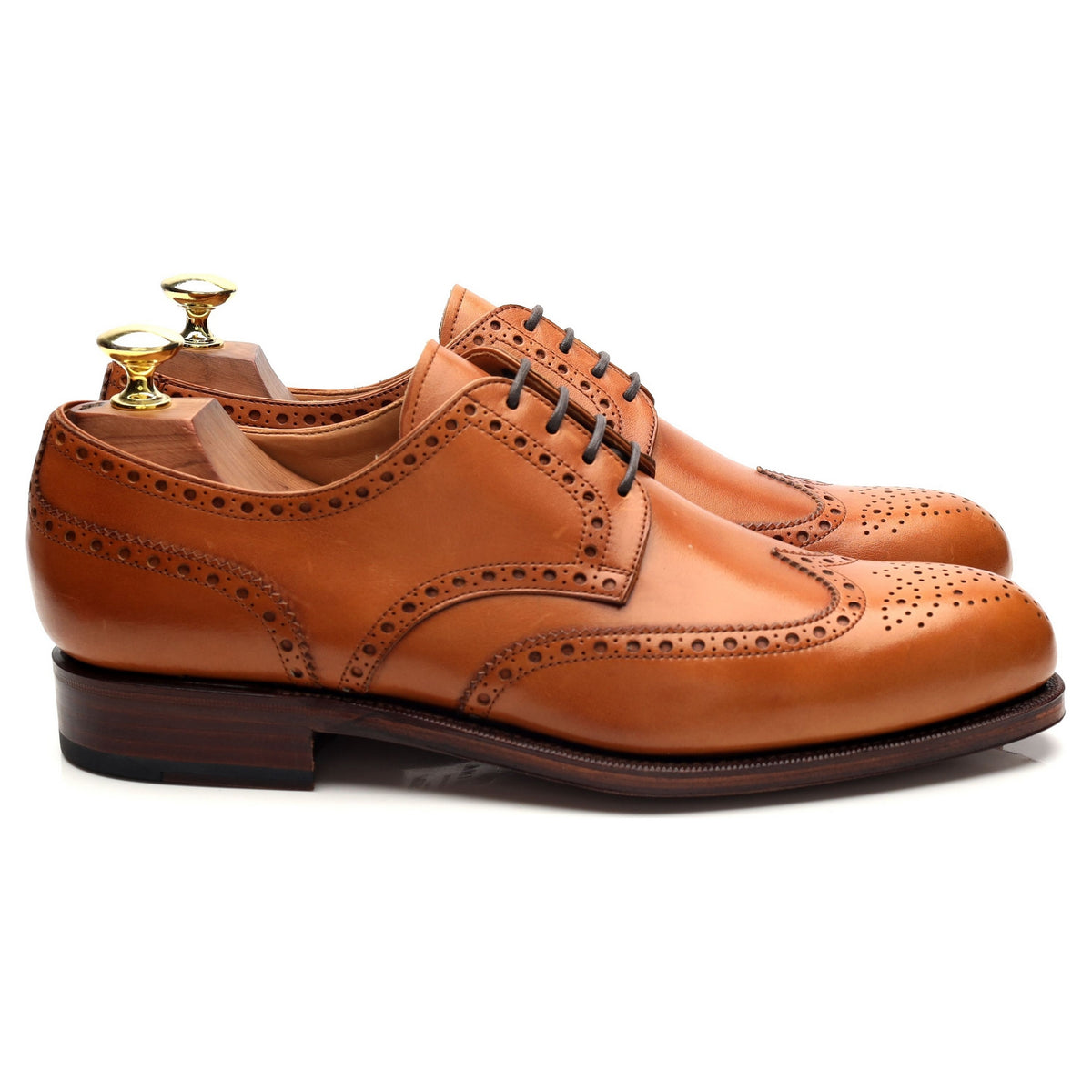 &#39;815&#39; Tan Brown Leather Derby Brogues UK 7 - 10