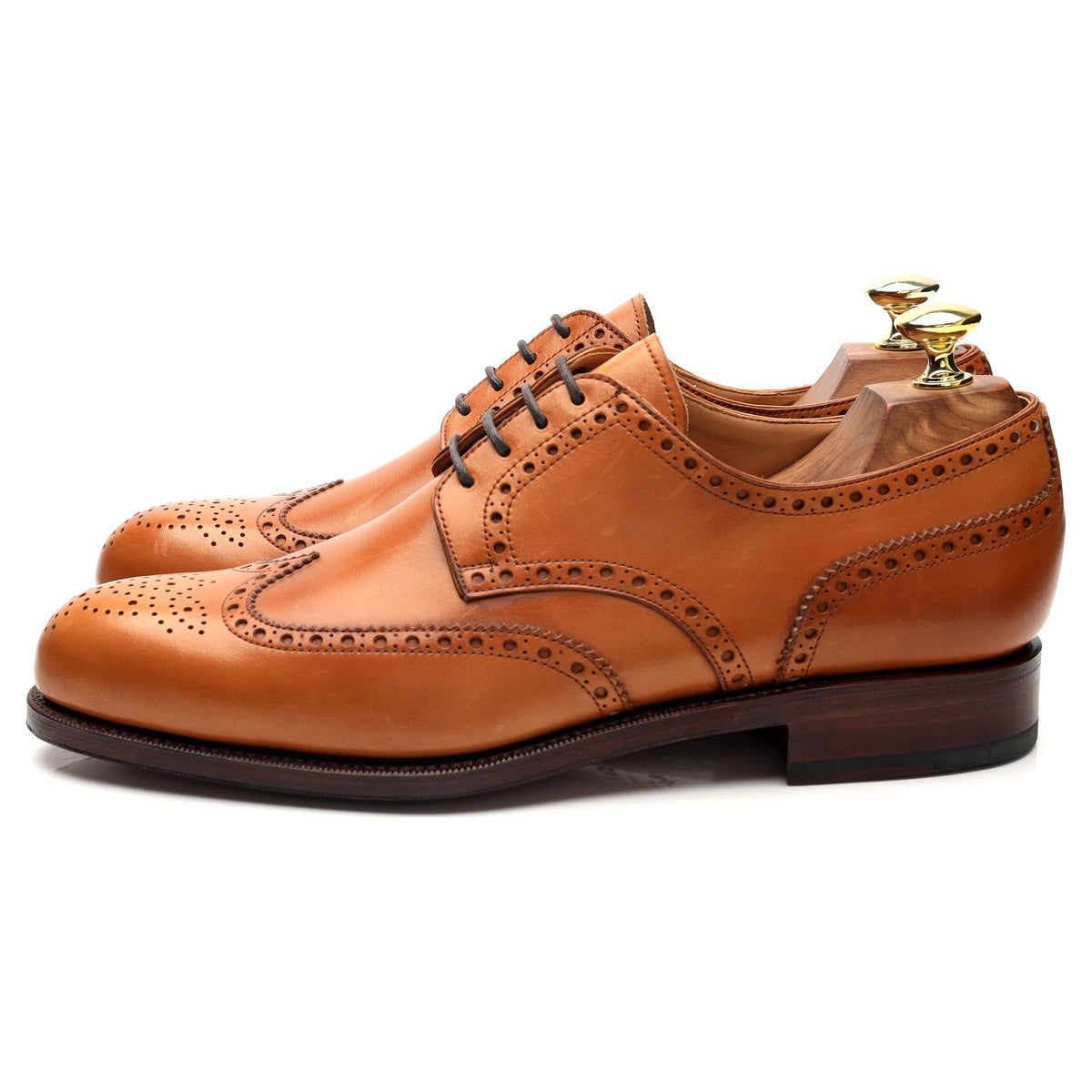 &#39;815&#39; Tan Brown Leather Derby Brogues UK 7 - 10