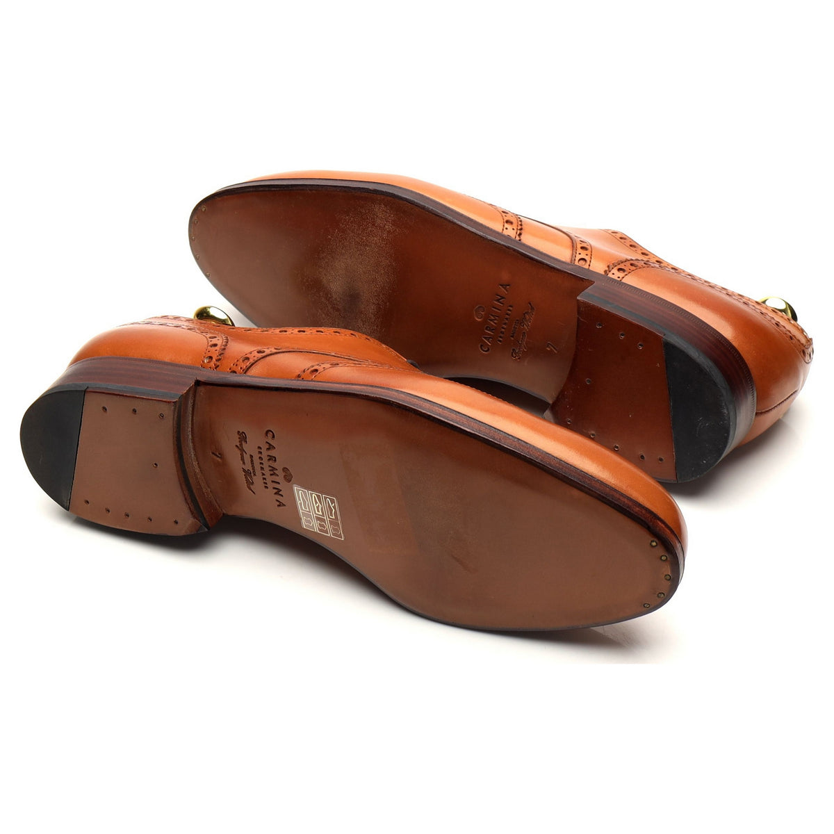&#39;815&#39; Tan Brown Leather Derby Brogues UK 7 - 10