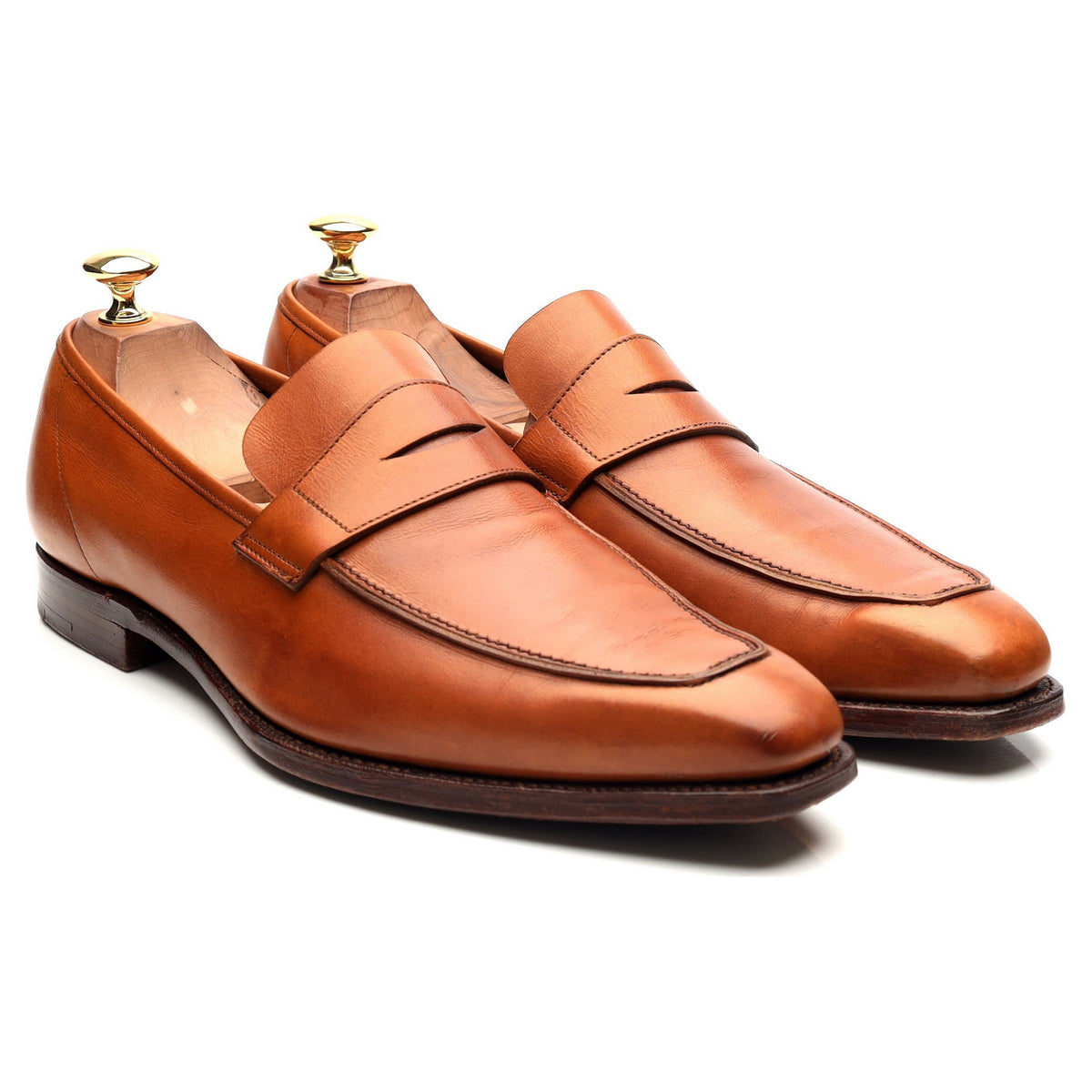&#39;George&#39; Tan Brown Leather Loafers UK 9 E