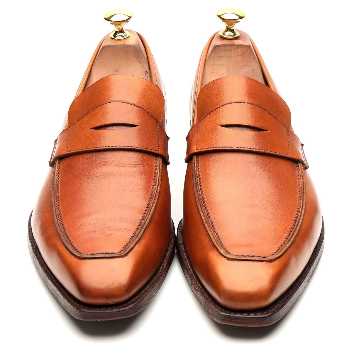 &#39;George&#39; Tan Brown Leather Loafers UK 9 E