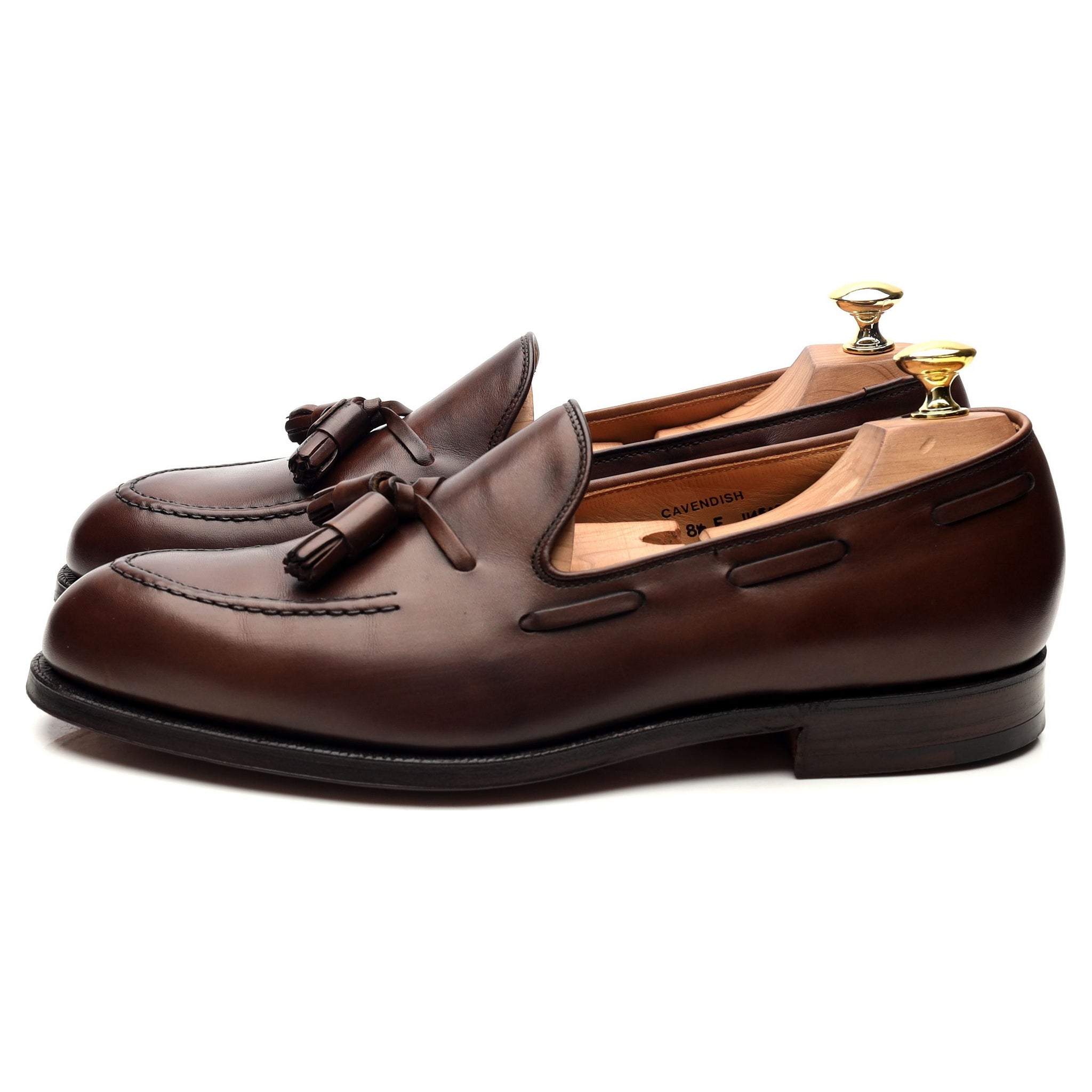 CROCKETT＆JONES　CAVENDISH2　7E　ダークブラウン Cavendish 2' Dark Brown Leather Tassel Loafers UK 8.5 E