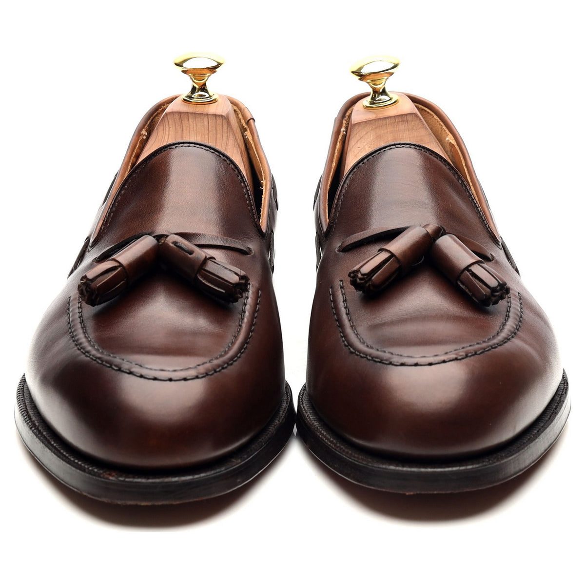 &#39;Cavendish 2&#39; Dark Brown Leather Tassel Loafers UK 8.5 E