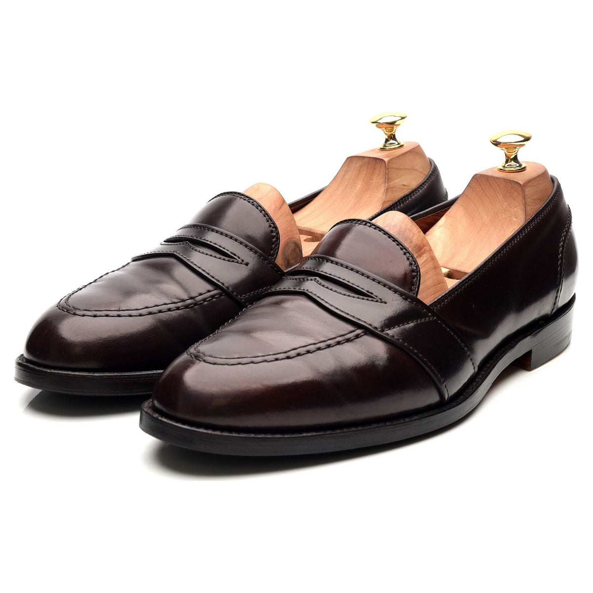 &#39;684&#39; Burgundy Cordovan Leather Loafers UK 10 US 10.5