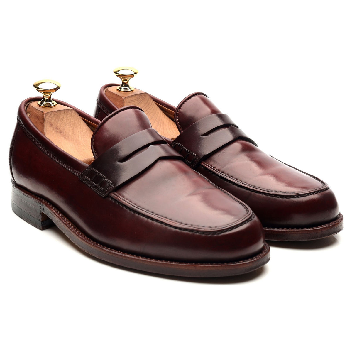 Burgundy Cordovan Leather Loafers UK 6
