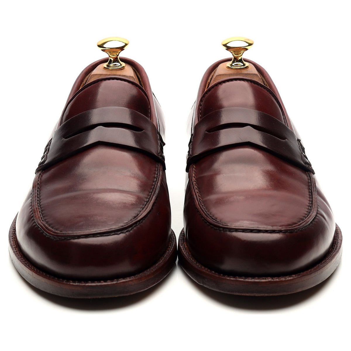 Burgundy Cordovan Leather Loafers UK 6