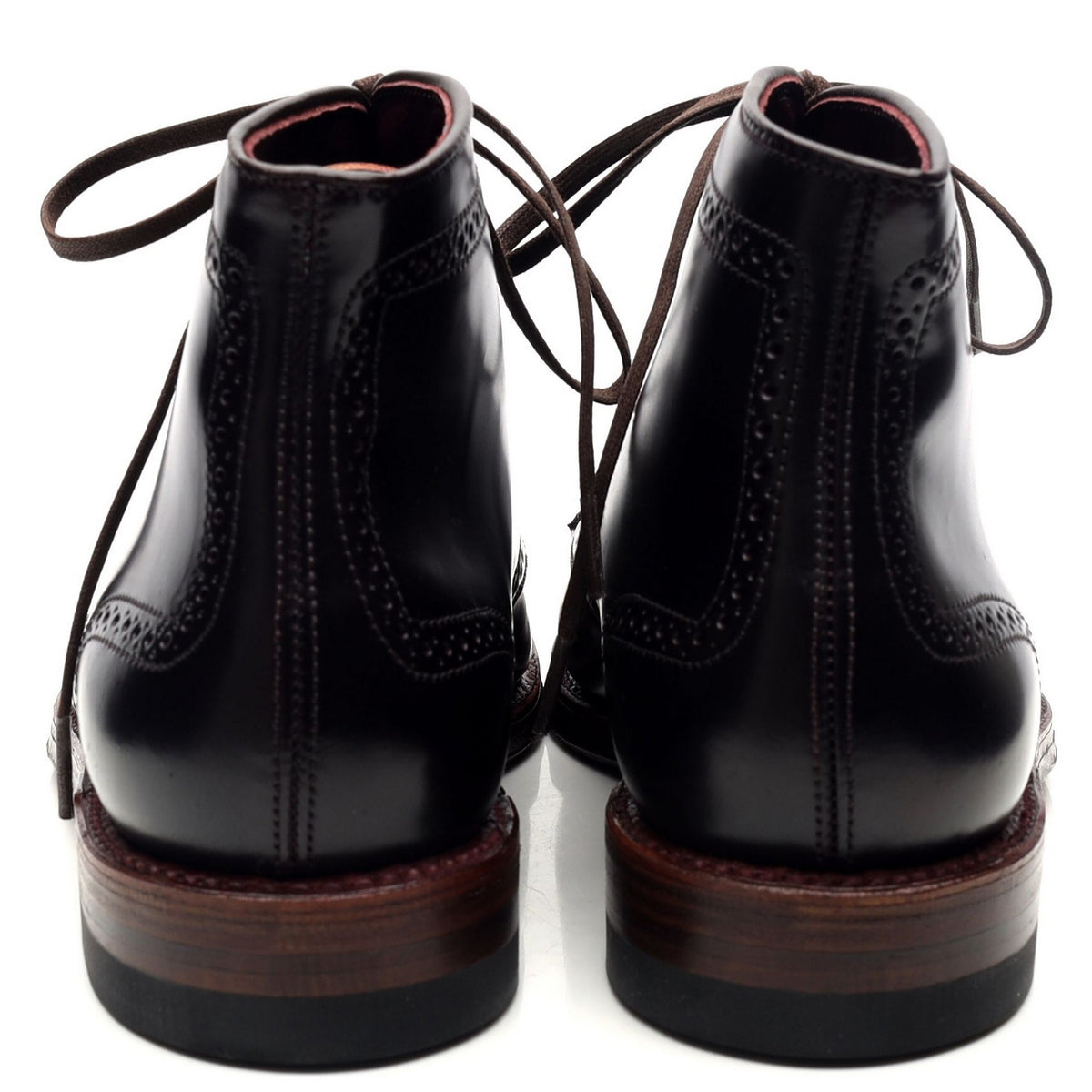 &#39;D9842H&#39; Burgundy Cordovan Leather Boots UK 6.5 US 7 E
