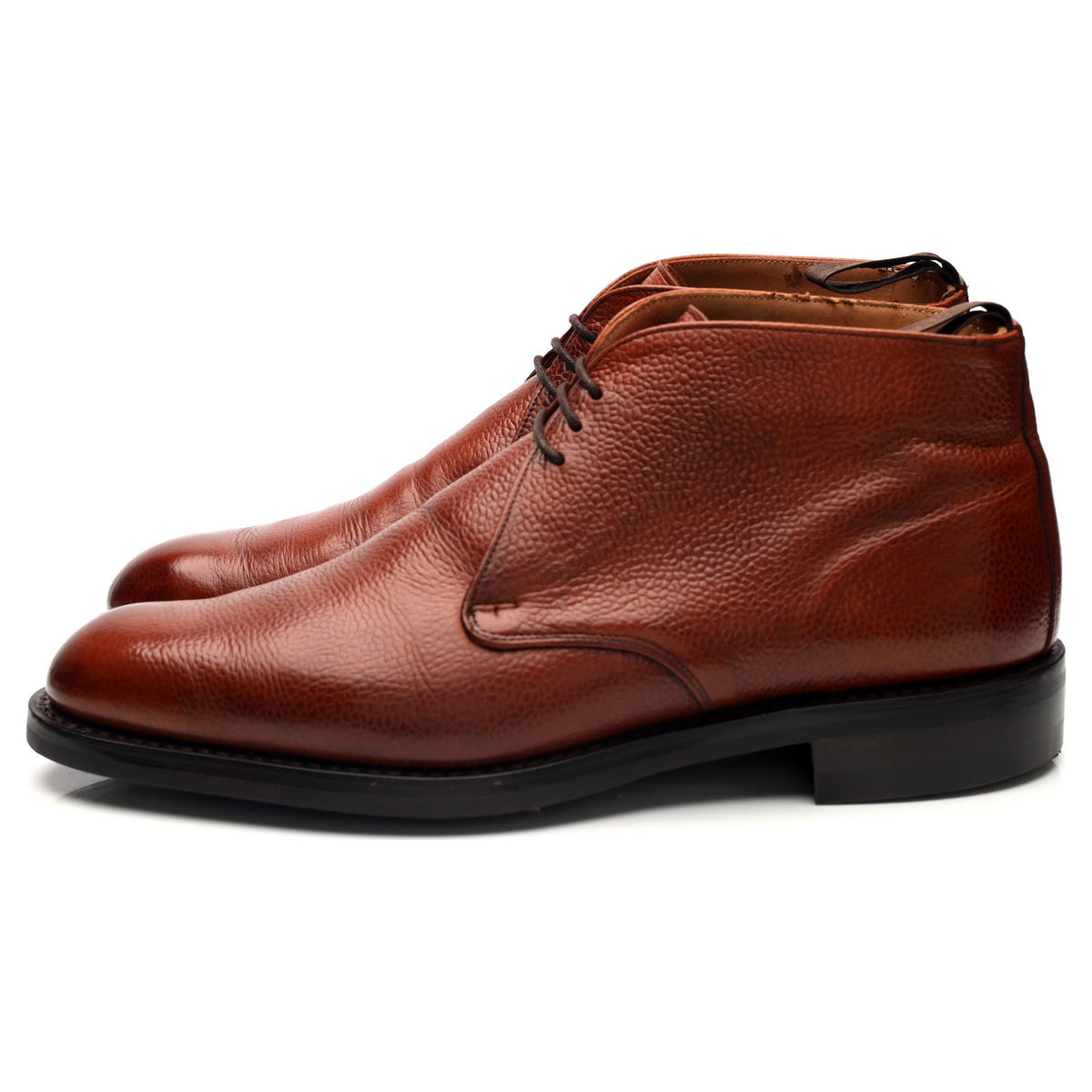 &#39;Jackie III&#39; Tan Brown Grain Leather Chukka Boots UK 8.5 F