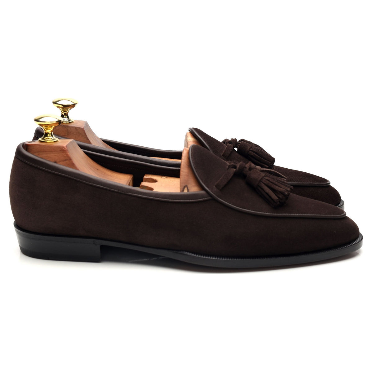 &#39;Grand Seine&#39; Dark Brown Suede Tassel Loafers UK 7.5